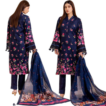 AS 1145 3PC UNSTITCHED LAWN PRINTED & EMBROIDERED SUIT